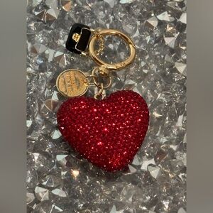 Red Heart Keychain with Black Purse and Gold Accents